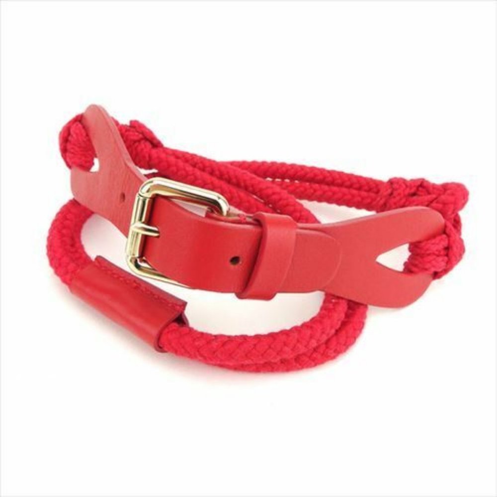 Red Valentino belt Red Gold Leather Gold Hardware Woman Authentic Used C3427